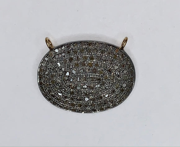 Pave Diamonds Oval Pendant