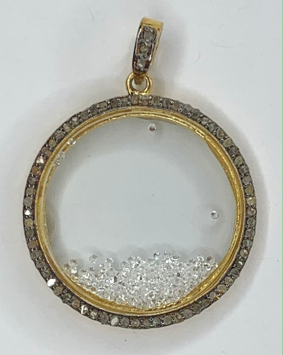 Champagne Diamonds Circle Pendant