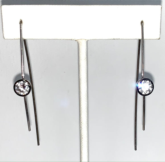 1127 Sterling Silver Wire Earrings (LgCZs)
