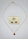 1127 Floating Ruby Pendant with Earrings