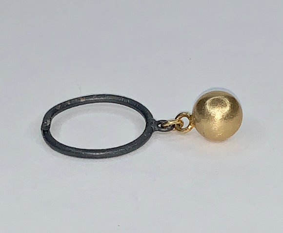 1127 Oxidized Silver with Gold Ball
