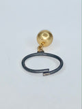 1127 Oxidized Silver with Gold Ball