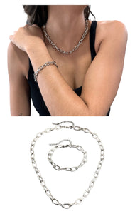 Thick Stainless Steel Paperclip Necklaces & Bracelets