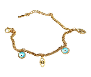 Charmed Evil Eye Gold Plated Bracelet