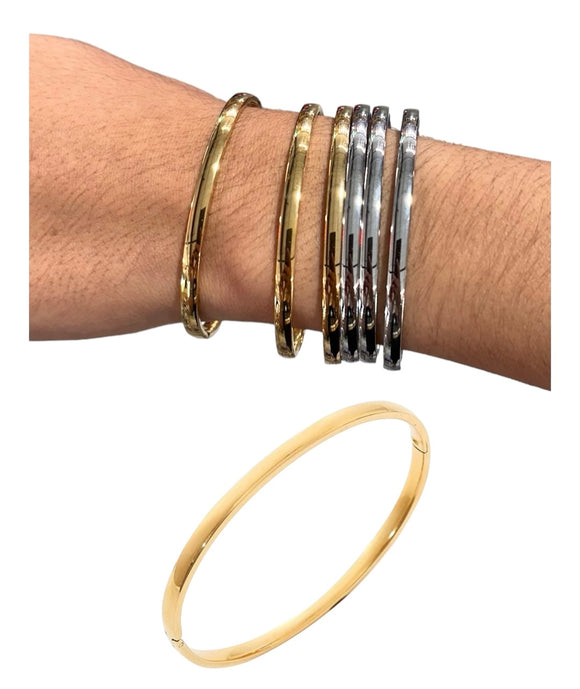 Gold Plated Stainless Steel Simple Bracelet