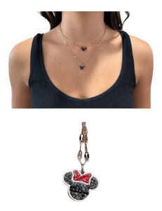 Minnie Mouse Crystal Stainless Steel Necklace