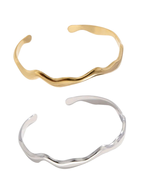 Water Wave Gold Plated Cuff