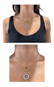 Diamond Circle of Love Gold Plated Necklaces