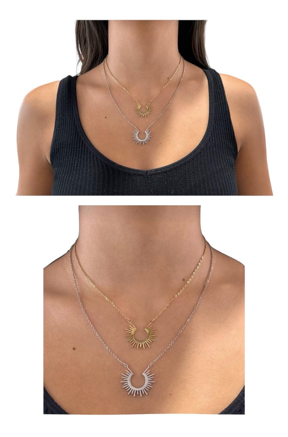 Sun Burst Gold Plated Necklaces