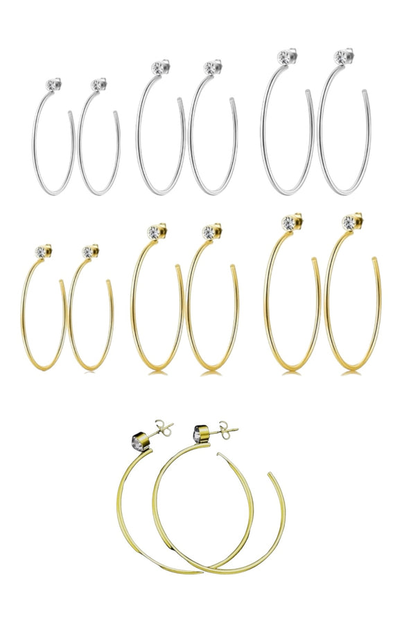 Gold Plated Diamond Stud Hoops