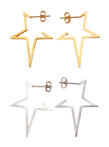 Gold Plated Star Hoop Earrings