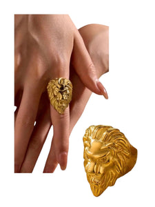 Gold Plated Chunky Leo Ring