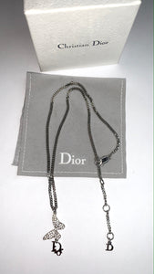 Treasure Chest - Vintage 2002/2003 Authentic Dior Monogram Butterfly Rhinestones Necklace